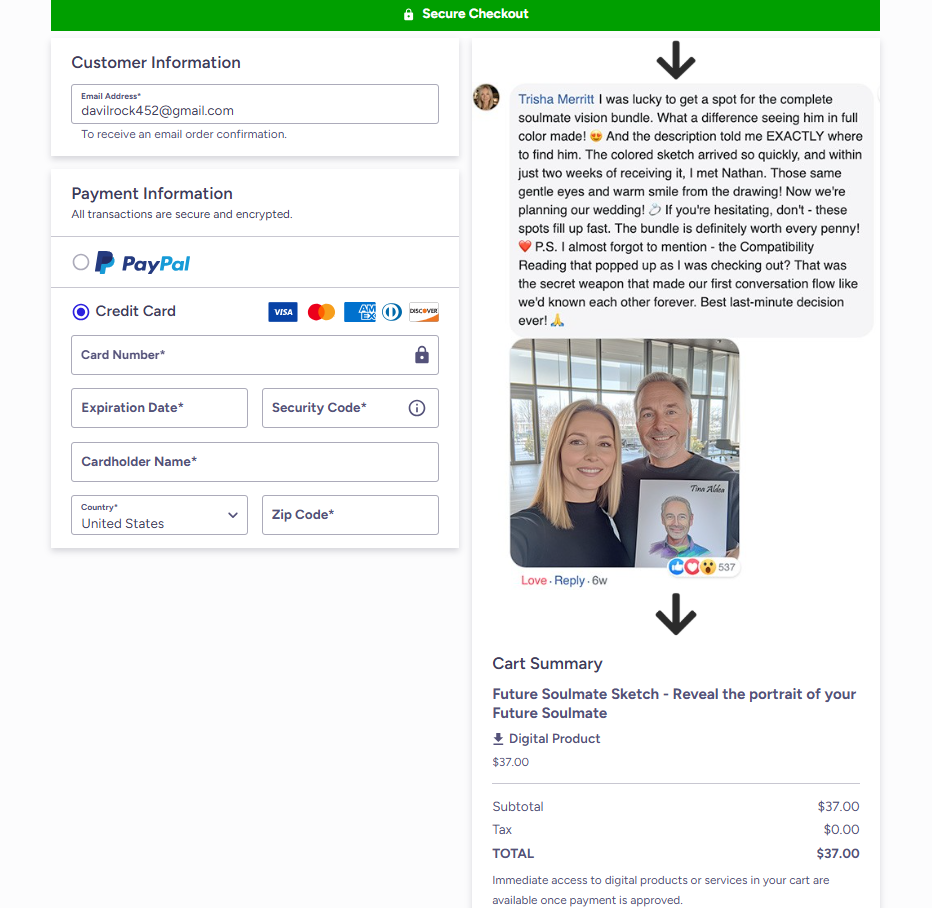 tina aldea™ soulmate sketch-checkout